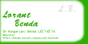 lorant benda business card